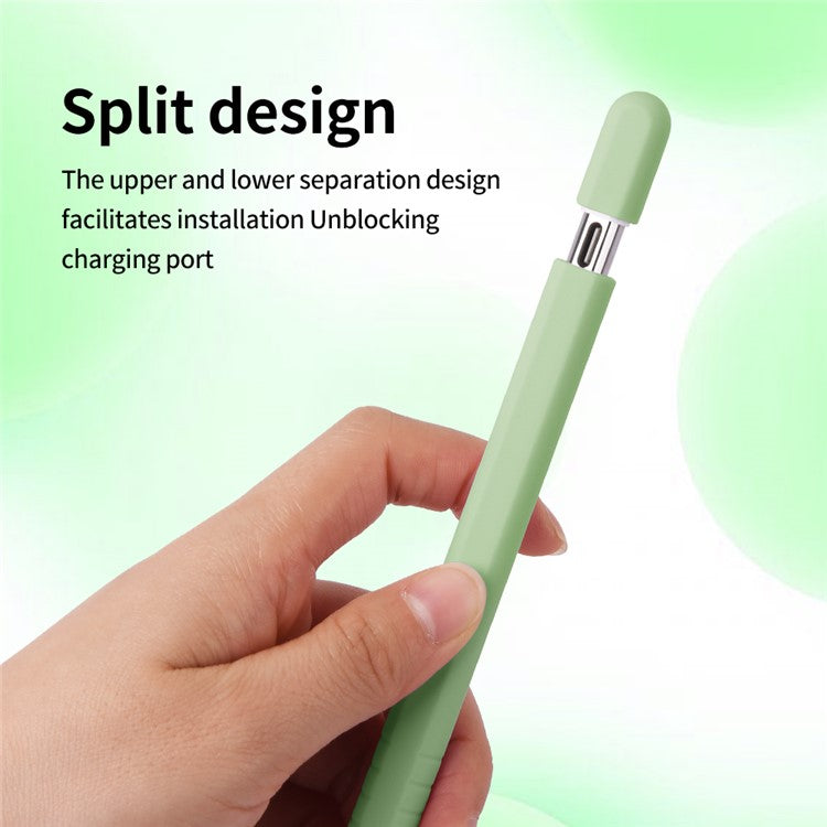 For Apple Pencil (USB-C) Silicone Sleeve Anti-Drop Stylus Pencil Protective Case with Tip Cap - Purple
