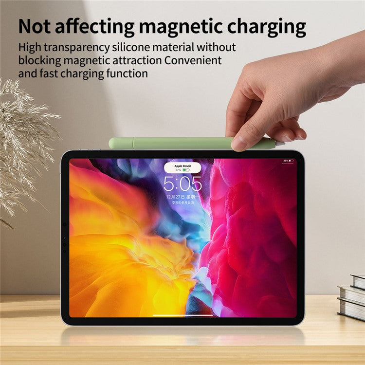 For Apple Pencil (USB-C) Silicone Sleeve Anti-Drop Stylus Pencil Protective Case with Tip Cap - Purple