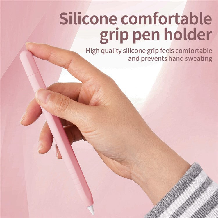 For Apple Pencil (USB-C) Silicone Sleeve Anti-Drop Stylus Pencil Protective Case with Tip Cap - Purple