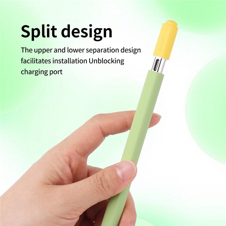 For Apple Pencil (USB-C) Silicone Sleeve with 2 Tip Caps, Drop-Proof Stylus Protective Case - Black