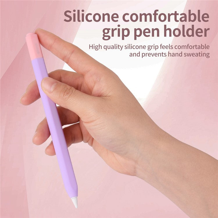 For Apple Pencil (USB-C) Silicone Sleeve with 2 Tip Caps, Drop-Proof Stylus Protective Case - Black