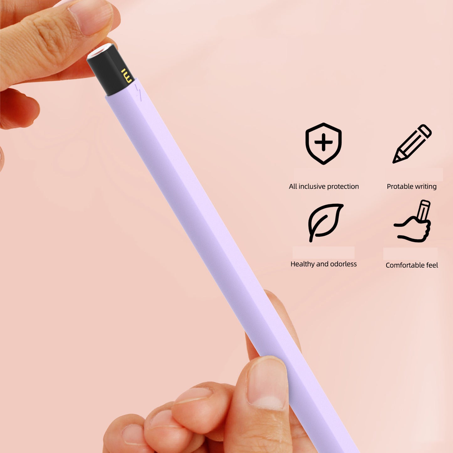 For Xiaomi Smart Pen (3rd Generation) Protective Sleeve Contrast Color Stylus Pen Cover with Dual Pen Caps - Black