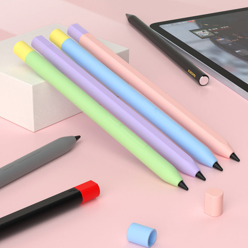 For Xiaomi Smart Pen (3rd Generation) Protective Sleeve Contrast Color Stylus Pen Cover with Dual Pen Caps - Black