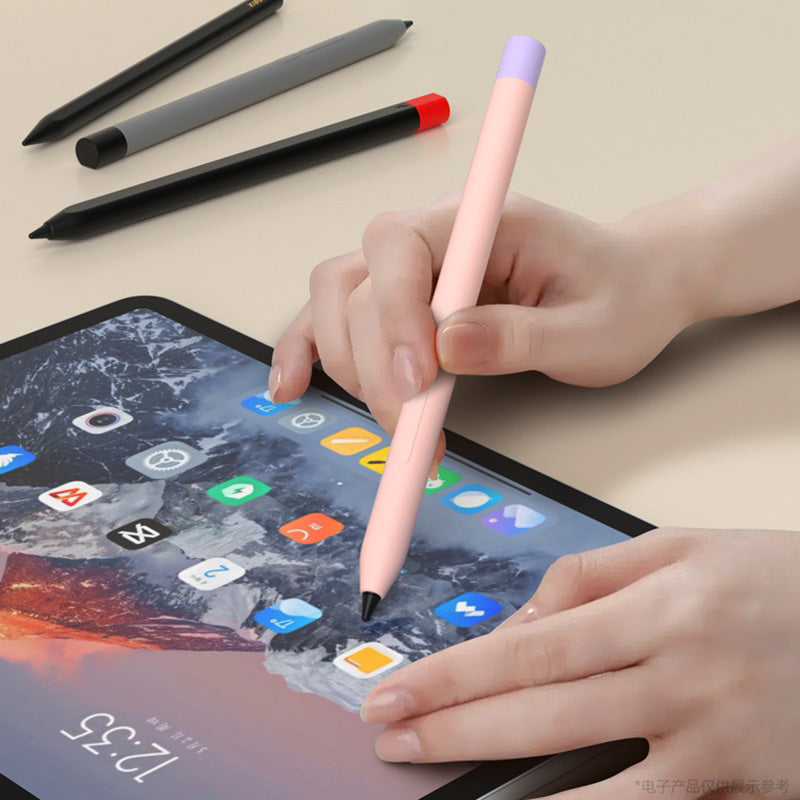 For Xiaomi Smart Pen (3rd Generation) Protective Sleeve Contrast Color Stylus Pen Cover with Dual Pen Caps - Black