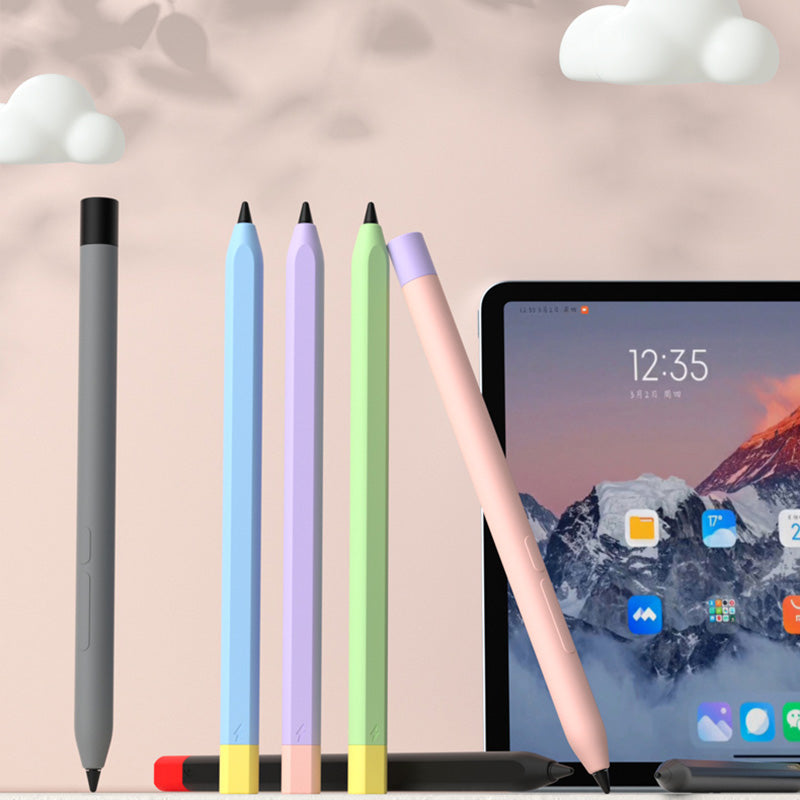 For Xiaomi Smart Pen (3rd Generation) Protective Sleeve Contrast Color Stylus Pen Cover with Dual Pen Caps - Black