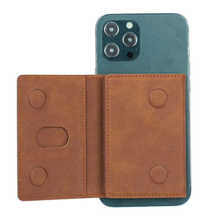 Compatible with MagSafe Card Holder Tri-fold Wallet Kickstand for iPhone 12-15 - Blue