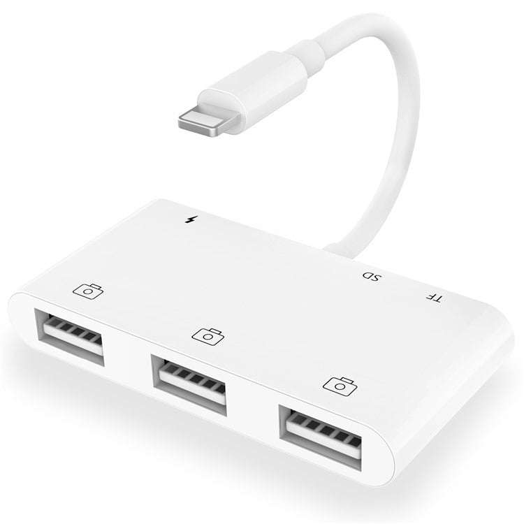 6 in 1 Lightning to SD TF Card USB Camera Reader OTG Adapter for iPhone iPad