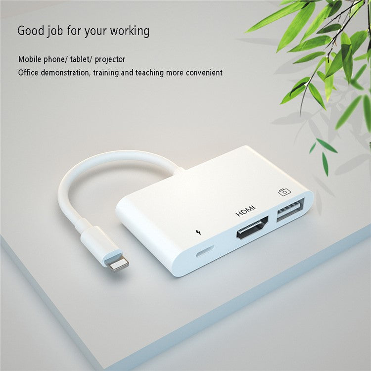 Lightning to HDMI HD Multi-function 3-IN-1 OTG Convertor Adapter
