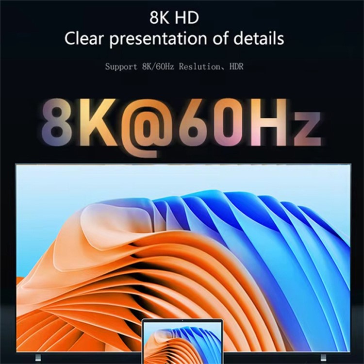 8K 60Hz HDMI to HDMI Side Bend Connector Zinc Alloy Magnetic Adapter (Right Bend) - Silver