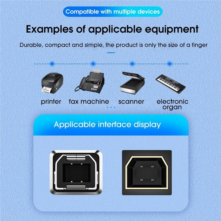 ADS-618 USB-C Female to Printer Male Adapter for Electric Piano, Printer, Scanner - Silver
