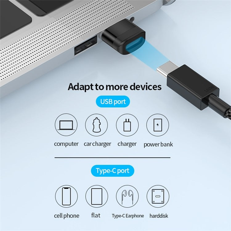 USB 3.0 Male to Type-C Female Converter 5Gbps Data Transmission OTG Adapter - Grey
