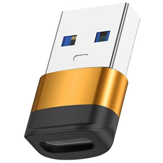 USB 3.0 Male to Type-C Female Converter 5Gbps Data Transmission OTG Adapter - Gold