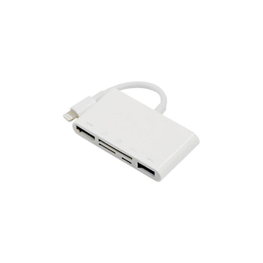 NK-1032 5 in 1 Hub 8 Pin Lightning to HDMI USB Type C Adapter with SD TF Card Reader