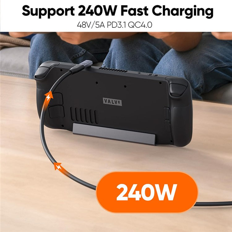 CABLECREATION USB 4.0 Elbow Type-C Male to Type-C Female Converter 240W Fast Charging Adapter - CC1296