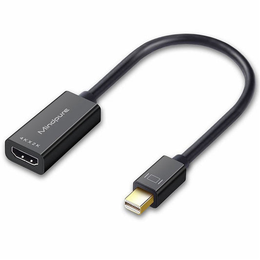MINDPURE AD007 Plug and Play 4K 30Hz Video Output Mini DP to HD Male to Female Adapter Cable - Black