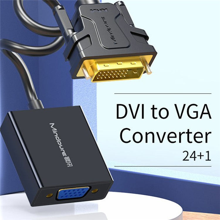 MINDPURE AD013 1920x1080P 60Hz DVI to VGA Male to Female Adapter Cable for Projectors Monitors