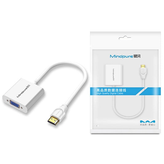 MINDPURE AD022 1080P / 60Hz HDMI Male to VGA Female Adapter Cable for PS4 / Xbox / Laptops - White