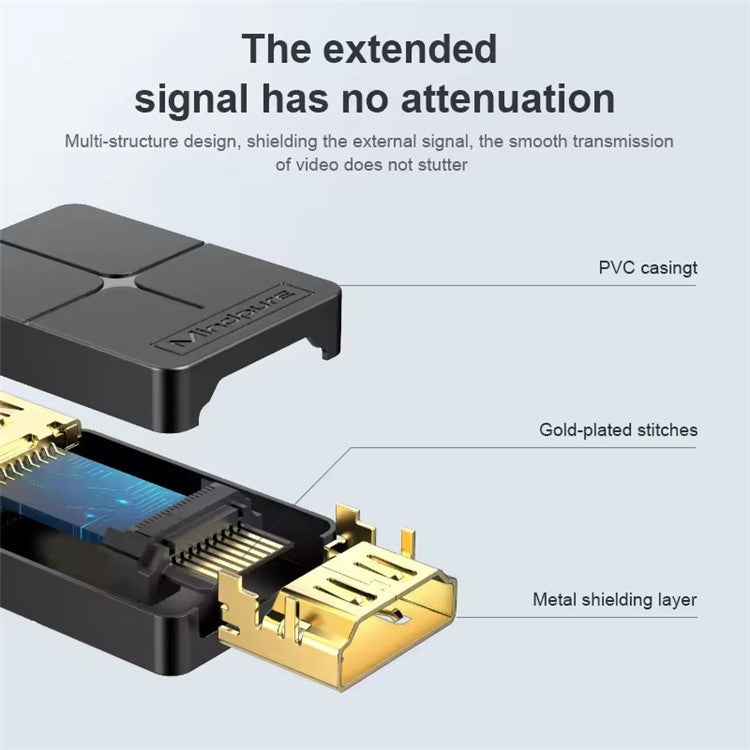MINDPURE AD047 HDMI Male to Female Signal Docking Adapter 4K HDMI 2.0 Elbow Converter - 90-Degree Up Angled