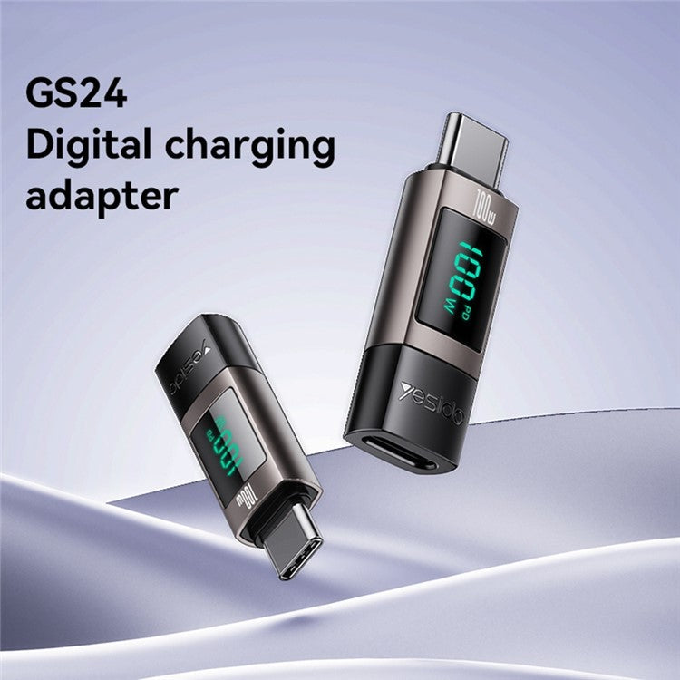 YESIDO GS24 CTOC 100W Fast Charging USB-C Extender Adapter Type-C Male to Female Converter