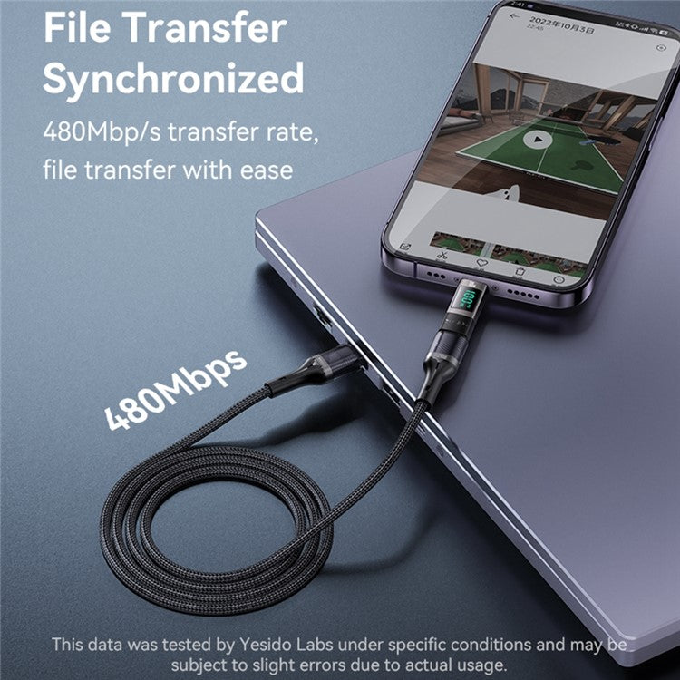 YESIDO GS24 CTOC 100W Fast Charging USB-C Extender Adapter Type-C Male to Female Converter