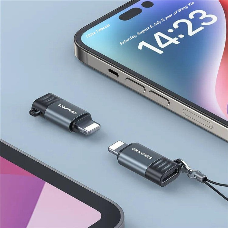 AWEI A11 Type-C Female to iP Male Charging Converter Data Transfer Mini Adapter