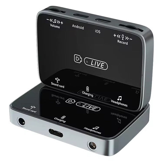 MH319 For 8-Pin iOS / Type-C Android Stereo Live Streaming Converter Sound Card Karaoke Adapter