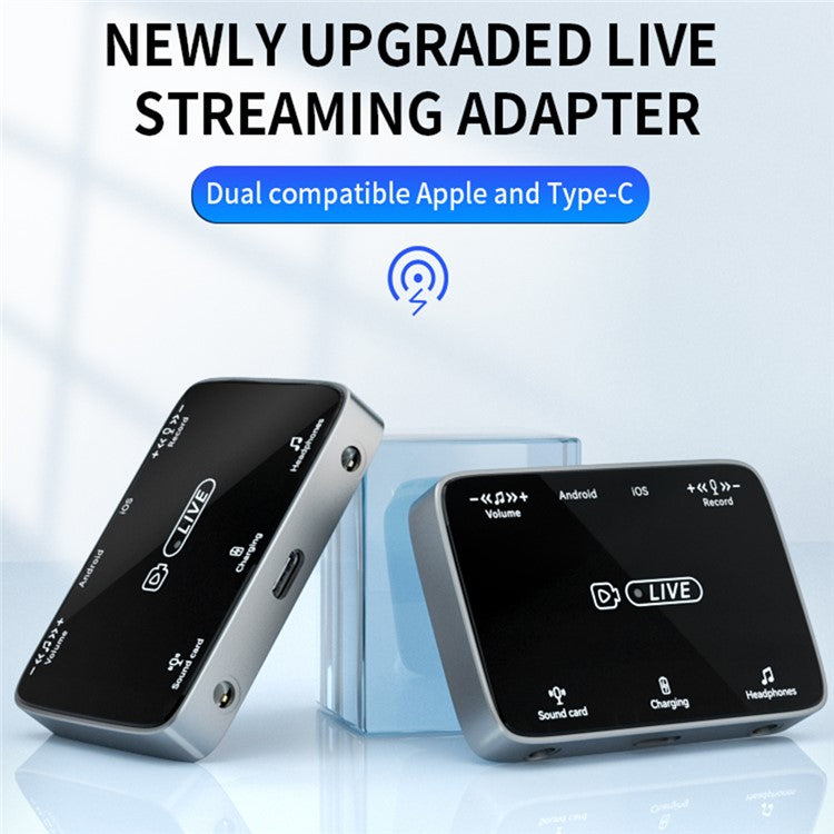 MH319 For 8-Pin iOS / Type-C Android Stereo Live Streaming Converter Sound Card Karaoke Adapter