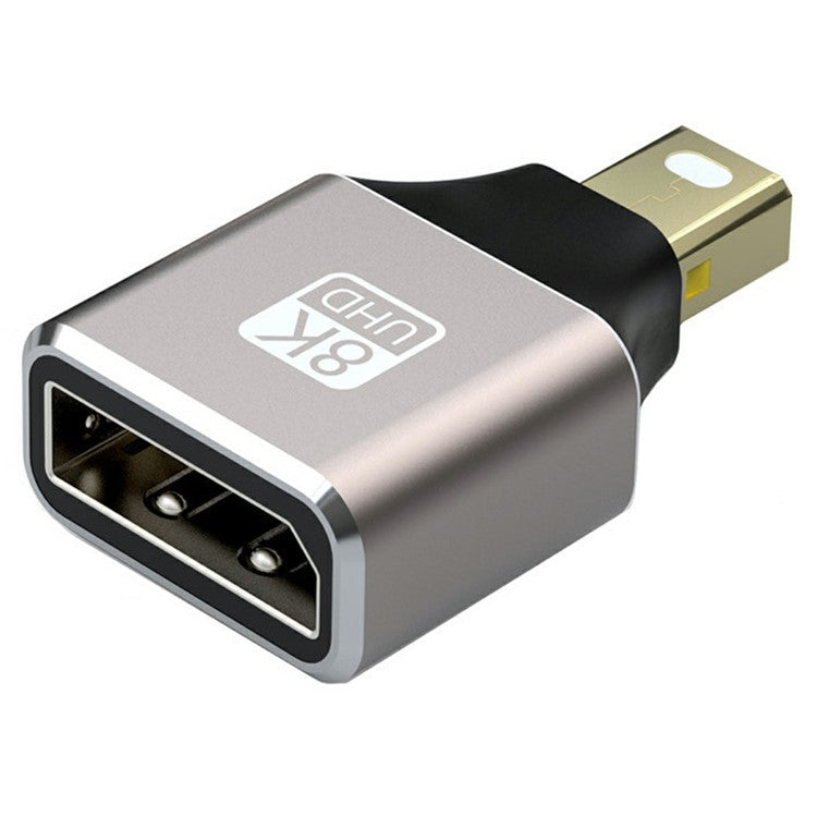8K / 60Hz Mini DisplayPort Male to DP Female Converter Mini Adapter Compatible with Thunderbolt 2