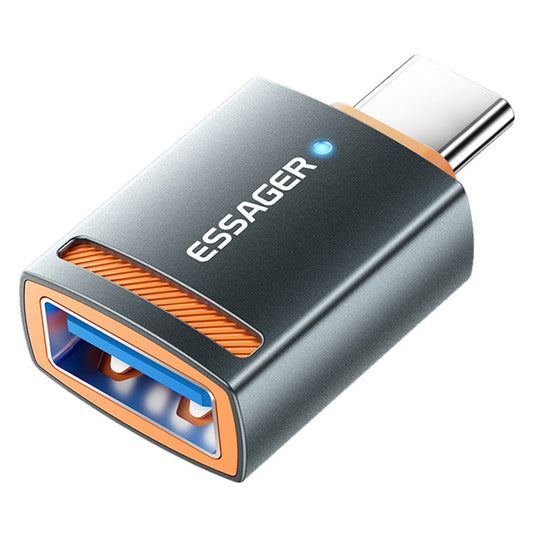 ESSAGER USB Female to Type-C Male Adapter Aluminum Alloy OTG Connector