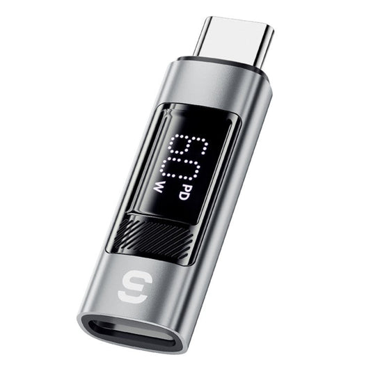 ESSAGER Fast Charging Adapter 480Mbps Aluminum Alloy Mini Converter with Digital Display - iP Female to Type-C Male