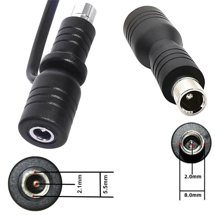 DC 5.5mmx2.1mm Female to DC8.0mm x 2.0mm Male Adapter for Portable Power Station Solar Generators