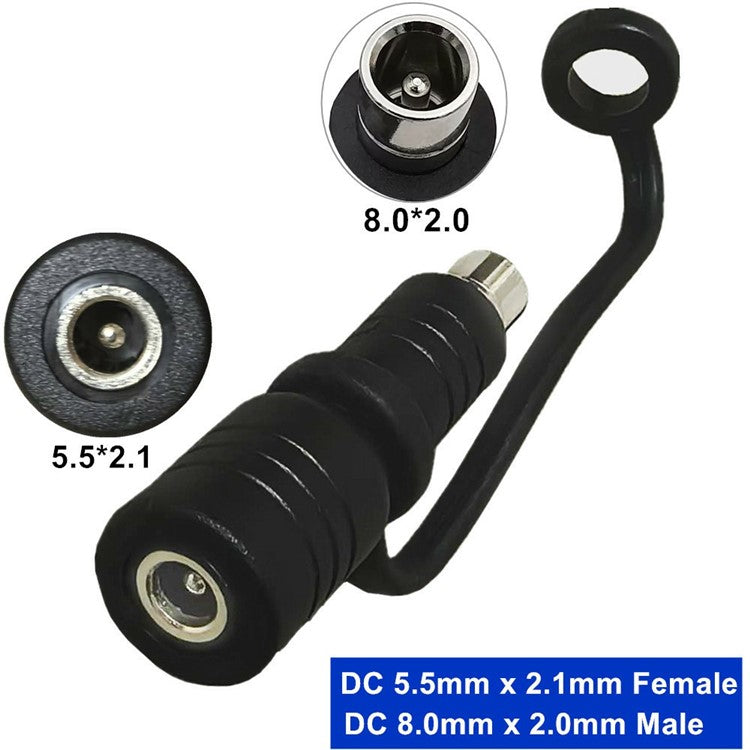 DC 5.5mmx2.1mm Female to DC8.0mm x 2.0mm Male Adapter for Portable Power Station Solar Generators