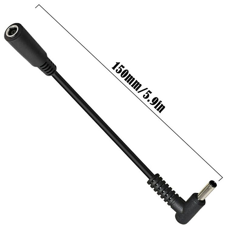 15cm 90 Degree 4.5mmx3.0mm Male to Female Adapter DC Power Connector Cable for HP / Dell Laptops