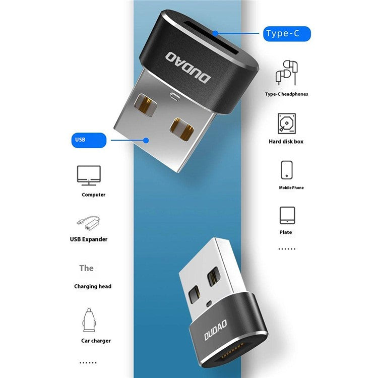 DUDAO L16AC For iPhone 15 USB Male to USB-C Female Adapter Charging Data Transfer OTG Converter