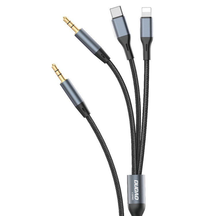 DUDAO L12Pro 3-in-1 Aux Audio Cable 3.5mm to Type-C / iP / 3.5mm Conversion Cable