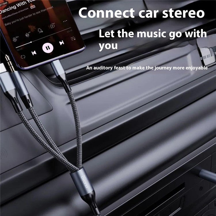 DUDAO L12Pro 3-in-1 Aux Audio Cable 3.5mm to Type-C / iP / 3.5mm Conversion Cable