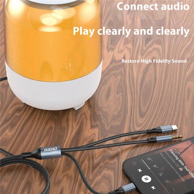 DUDAO L12Pro 3-in-1 Aux Audio Cable 3.5mm to Type-C / iP / 3.5mm Conversion Cable