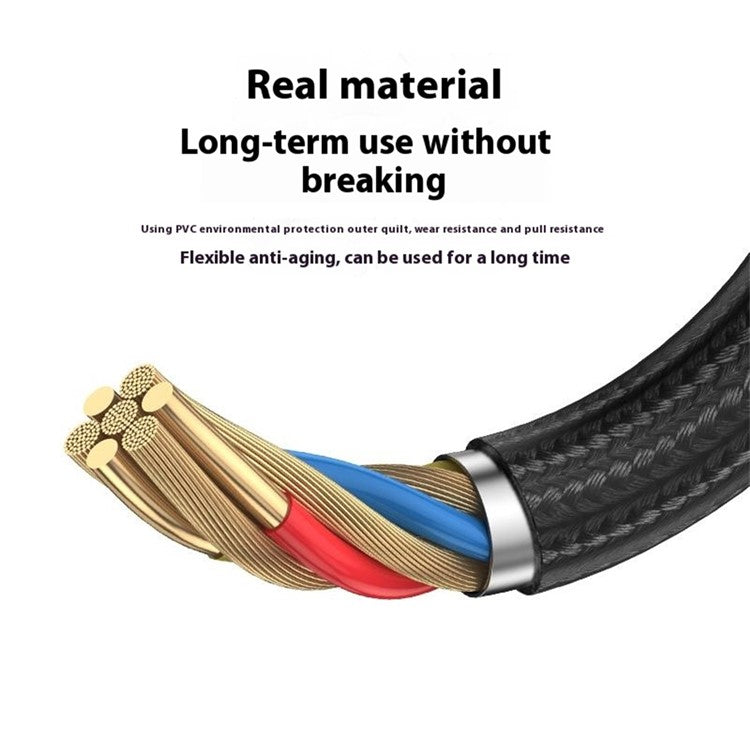 1m Plug and Play 3-in-1 iP + Type-C + Micro USB to MIDI Cable for Printer / Electric Piano / Keyboard / Mixer - Red