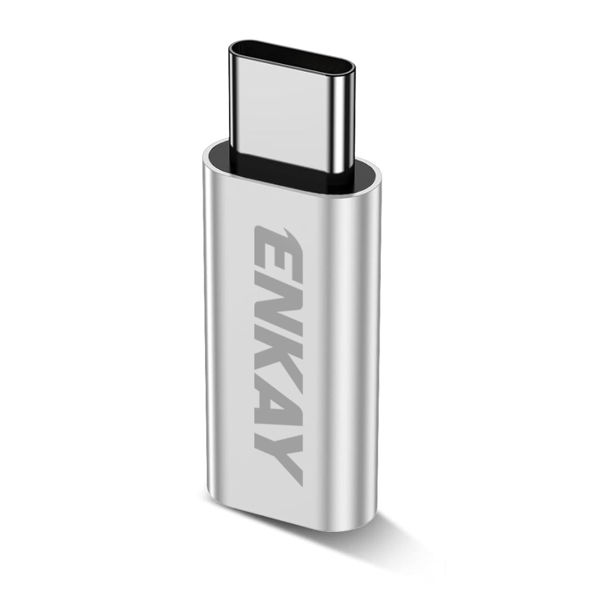 For Universal ENKAY Aluminium Alloy 8Pin to Type-C Adapter iP to USB-C Converter for iPhone 15 / 16 Series - Silver