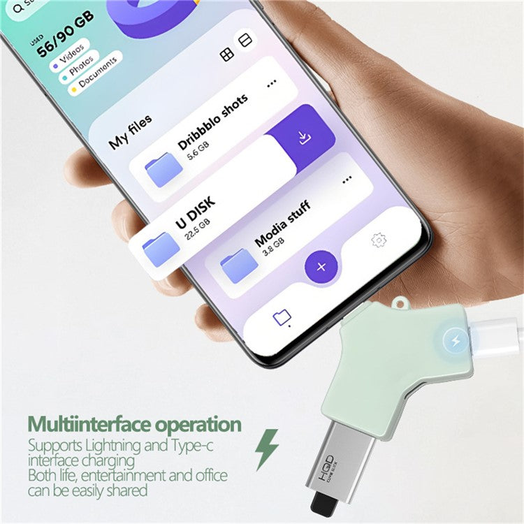 Type-C Multi Function Hub USB 3.0 8Pin Type-C Port Data Transfer Charging Adapter