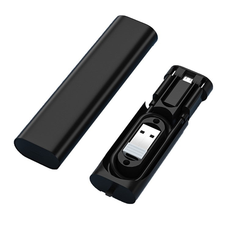 5 in 1 Multi Adapter Storage Box 60W 3A Type-C Fast Charging Cable Micro  /  8Pin  /  USB Adapter Set - Black