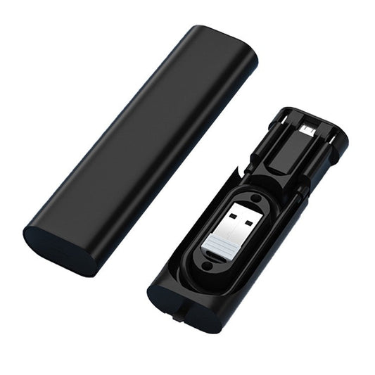 5 in 1 Multi Adapter Storage Box 60W 3A Type-C Fast Charging Cable Micro  /  8Pin  /  USB Adapter Set - Black