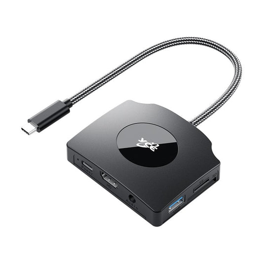 YCE-Z70A Type-C to USB3.0 3.5mm PD 3.0 Charging Hub HD Video Capture Card SD TF Card Reader