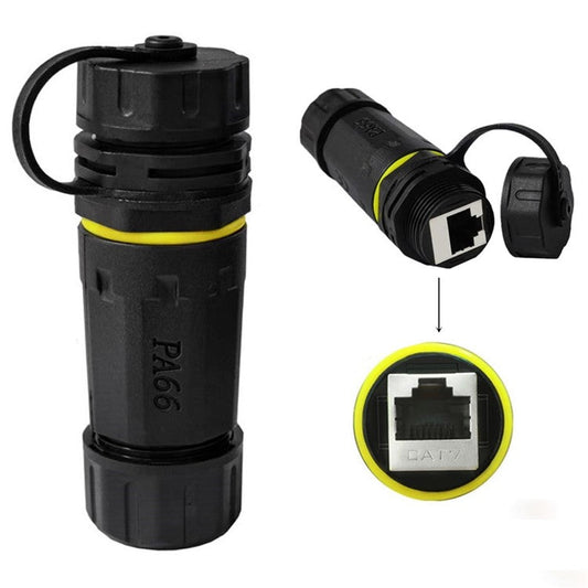 Single Port Cat 7 RJ45 Shielded Copper Ethernet Waterproof Connector Adapter for Outdoor / Industrial Use