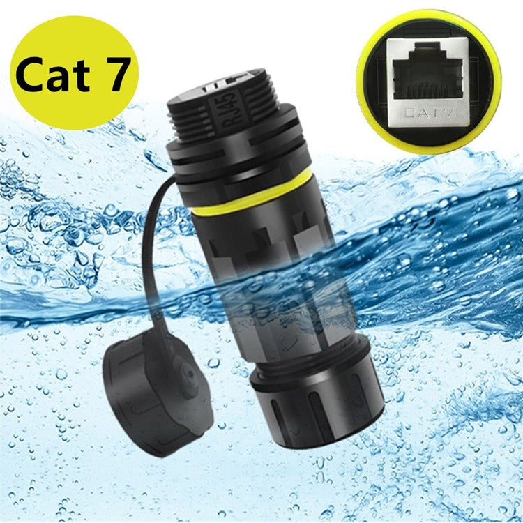 Single Port Cat 7 RJ45 Shielded Copper Ethernet Waterproof Connector Adapter for Outdoor / Industrial Use