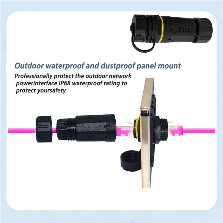 Single Port Cat 7 RJ45 Shielded Copper Ethernet Waterproof Connector Adapter for Outdoor / Industrial Use