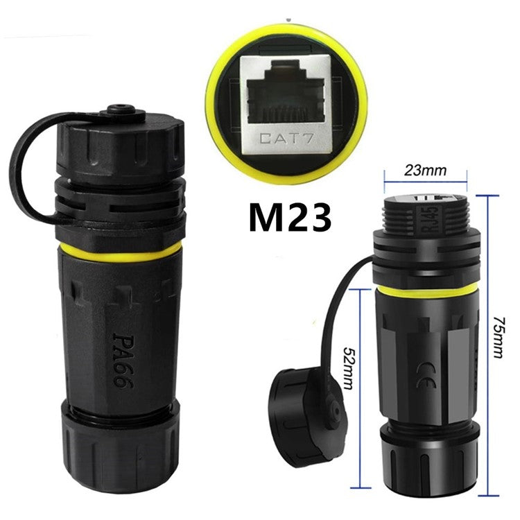 Single Port Cat 7 RJ45 Shielded Copper Ethernet Waterproof Connector Adapter for Outdoor / Industrial Use