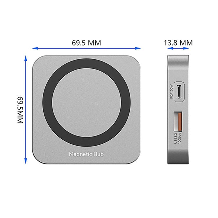 MC906 2230 M.2 Nvme SSD Enclosure Magnetic USB C Hub with HD Port SD / TF Card Slot