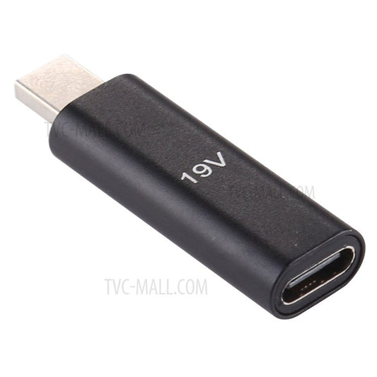 19V Type C Female to PD Male Aluminum Alloy Adapter Converter for ASUS - Black