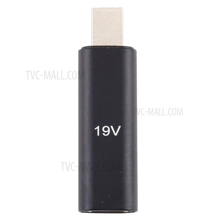 19V Type C Female to PD Male Aluminum Alloy Adapter Converter for ASUS - Black
